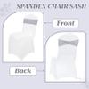 MDS Pack of 75 Spandex Chair Sashes Bow Premium Stretch Chair Cover Band with Buckle Slider Universal fits Elastic Dining Chair Ties for Wedding Party Banquet Events Decoration - Light Silver view 4