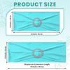 MDS Pack of 125 Spandex Chair Sashes Bow Universal fits Elastic Stretch Chair Bands Ties with Buckle for Wedding Party Banquet Events Decoration Spandex Slider Sashes Bow - Aqua Blue view 2