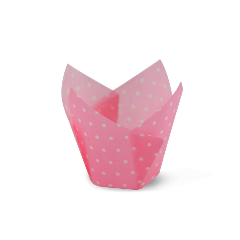 1000pcs Polka Dot Pink Medium Size Tulip Baking Cups Cupcake Liners Muffin Liners Greaseproof Paper