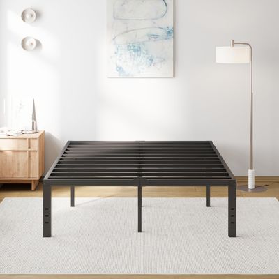 COMASACH Queen Bed Frame Heavy Duty,18" Black Metal Platform Bed Frame,Sturdy Steel Frames,No Box Spring Needed,Noise-Free,Easy Assembly