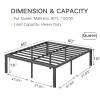 COMASACH Queen Bed Frame Heavy Duty,18" Black Metal Platform Bed Frame,Sturdy Steel Frames,No Box Spring Needed,Noise-Free,Easy Assembly view 2