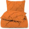 3 Piece Luxurious Pinch Pleated Duvet Cover with Zipper & Corner Ties 100% 100% Egyptian Cotton Pintuck Duvet Cover Set (Oversize Queen 100x100 Size, Orange) view 1