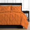 3 Piece Luxurious Pinch Pleated Duvet Cover with Zipper & Corner Ties 100% 100% Egyptian Cotton Pintuck Duvet Cover Set (92x102 King Size, Orange) view 2
