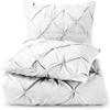 3 Piece Luxurious Pinch Pleated Duvet Cover with Zipper & Corner Ties 100% 100% Egyptian Cotton Pintuck Duvet Cover Set (92x102 King Size, White) view 1
