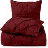 3 Piece Luxurious Pinch Pleated Duvet Cover with Zipper & Corner Ties 100% 100% Egyptian Cotton Pintuck Duvet Cover Set (120X98 Oversize King, Burgundy) view 1