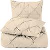 3 Piece Luxurious Pinch Pleated Duvet Cover with Zipper & Corner Ties 100% 100% Egyptian Cotton Pintuck Duvet Cover Set (All Queen 90x90 Size, Taupe) view 1