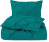 3 Piece Luxurious Pinch Pleated Duvet Cover with Zipper & Corner Ties 100% 100% Egyptian Cotton Pintuck Duvet Cover Set (120X98 Oversize King, Teal Blue) view 1