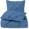 3 Piece Luxurious Pinch Pleated Duvet Cover with Zipper & Corner Ties 100% 100% Egyptian Cotton Pintuck Duvet Cover Set (120X98 Oversize King, Medium Blue) view 1