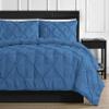 3 Piece Luxurious Pinch Pleated Duvet Cover with Zipper & Corner Ties 100% 100% Egyptian Cotton Pintuck Duvet Cover Set (120X98 Oversize King, Medium Blue) view 2