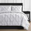 3 Piece Luxurious Pinch Pleated Duvet Cover with Zipper & Corner Ties 100% 100% Egyptian Cotton Pintuck Duvet Cover Set (120X98 Oversize King, White) view 2