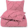3 Piece Luxurious Pinch Pleated Duvet Cover with Zipper & Corner Ties 100% 100% Egyptian Cotton Pintuck Duvet Cover Set (92x102 King Size, Pink) view 1