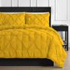 3 Piece Luxurious Pinch Pleated Duvet Cover with Zipper & Corner Ties 100% 100% Egyptian Cotton Pintuck Duvet Cover Set (92x102 King Size, Yellow) view 2