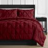 3 Piece Luxurious Pinch Pleated Duvet Cover with Zipper & Corner Ties 100% 100% Egyptian Cotton Pintuck Duvet Cover Set (92x102 King Size, Burgundy) view 2