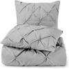 3 Piece Luxurious Pinch Pleated Duvet Cover with Zipper & Corner Ties 100% 100% Egyptian Cotton Pintuck Duvet Cover Set (120X98 Oversize King, Light Grey) view 1