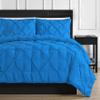 3 Piece Luxurious Pinch Pleated Duvet Cover with Zipper & Corner Ties 100% 100% Egyptian Cotton Pintuck Duvet Cover Set (120X98 Oversize King, Royal Blue) view 2