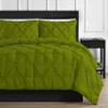 3 Piece Luxurious Pinch Pleated Duvet Cover with Zipper & Corner Ties 100% 100% Egyptian Cotton Pintuck Duvet Cover Set (120X98 Oversize King, Olive Green) view 2