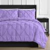3 Piece Luxurious Pinch Pleated Duvet Cover with Zipper & Corner Ties 100% 100% Egyptian Cotton Pintuck Duvet Cover Set (92x102 King Size, Lavender) view 2