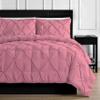 3 Piece Luxurious Pinch Pleated Duvet Cover with Zipper & Corner Ties 100% 100% Egyptian Cotton Pintuck Duvet Cover Set (120X98 Oversize King, Pink) view 2