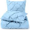 3 Piece Luxurious Pinch Pleated Duvet Cover with Zipper & Corner Ties 100% 100% Egyptian Cotton Pintuck Duvet Cover Set (92x102 King Size, Light Blue) view 1
