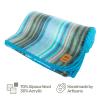 Alpaca Wool Blanket - Queen Size Bed Throw & Warm, Lightweight, Couch or Camp - Outdoor - 87 x 64 Inches (Light Turquoise) view 2