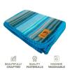 Alpaca Wool Blanket - Queen Size Bed Throw & Warm, Lightweight, Couch or Camp - Outdoor - 87 x 64 Inches (Light Turquoise) view 3