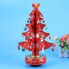 Christmas Tree Music Boxes Mini Tabletop Christmas Tree Wooden Musical Figurine Wind Up Music Box Desktop Decoration for Christmas Birthday view 4