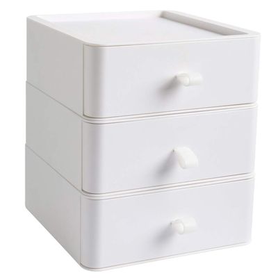 Cabilock Multi-layer Desktop Storage Drawer Organizer for Office Elegant Finish for Files Stationery and Valuables Modern Shelving for Use