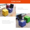 Daoyuan Square Storage Upholstered Footstool, PU Leather Makeup Dressing Stool,Shoe Bench Vanity Stool Piano Seat Ottoman Functional Stool Sofa Stool view 4