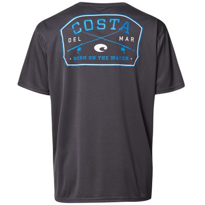 Costa Del Mar Mens Tech Spinners T-Shirt, Carbon, Small
