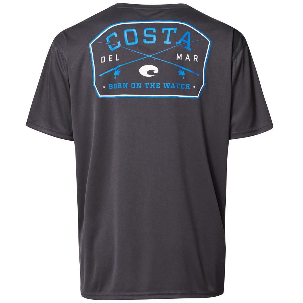 Costa Del Mar Mens Tech Spinners T-Shirt, Carbon, Small