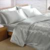 Selection Bedding - Luxurious Ultra Soft Silky Satin - 4 PC Bed Sheet Set - 15" Deep Pocket Fitted Sheet with Duvet Cover, 2PC Pillowcases - Sage Twin view 2