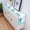Teal Green Table Runner, 14 x 72 inch Farm Truck Carrying Dog Flower Turquoise White Buffalo Plaid Table Runner for Holiday Family Dinner, Farmhouse, Indoor or Outdoor Parties(Cotton-Polyester Blend) view 4