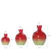 Flower Arrangement Red Vase Set, Creative Pomegranate Shape Fresh Flowers Dried Flowers Decorative Vase Three-Piece Suit Rose vases (Color : Red) view 2