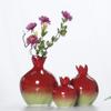 Flower Arrangement Red Vase Set, Creative Pomegranate Shape Fresh Flowers Dried Flowers Decorative Vase Three-Piece Suit Rose vases (Color : Red) view 3