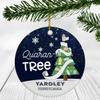 Quarantine Christmas Ornament 2022 - Funny Xmas Ornament Quaran Tree With Custom Name Yardley Pennsylvania Ornament - Holiday Social Distancing Ornaments 3" Plastic view 1