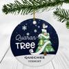 Quarantine Christmas Ornament 2022 - Funny Xmas Ornament Quaran Tree With Custom Name Quechee Vermont Ornament - Holiday Social Distancing Ornaments 3" Plastic view 1