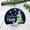 Quarantine Christmas Ornament 2022 - Funny Xmas Ornament Quaran Tree With Custom Name Beatty Nevada Ornament - Holiday Social Distancing Ornaments 3" Plastic view 1