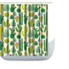 Amagical Floral Design Green Succulents and Cactuses Pattern 4 Piece Bathroom Mat Set Shower Curtain Set Bath Mat Contour Mat Toilet Cover Shower Curtian 12 Hooks view 2