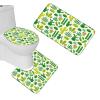 Amagical Floral Design Green Succulents and Cactuses Pattern 4 Piece Bathroom Mat Set Shower Curtain Set Bath Mat Contour Mat Toilet Cover Shower Curtian 12 Hooks view 3