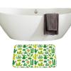 Amagical Floral Design Green Succulents and Cactuses Pattern 4 Piece Bathroom Mat Set Shower Curtain Set Bath Mat Contour Mat Toilet Cover Shower Curtian 12 Hooks view 4
