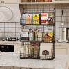 X-cosrack 3-Tier Stackable Detachable Snack Organizer (Large Size), Countertop Display/Wall Mounted Shelf with 5 Hooks Wire Basket Snack Shelf for Office Cabinets, Kitchen, Pantry, 11.8x7.8x22 Inch view 3
