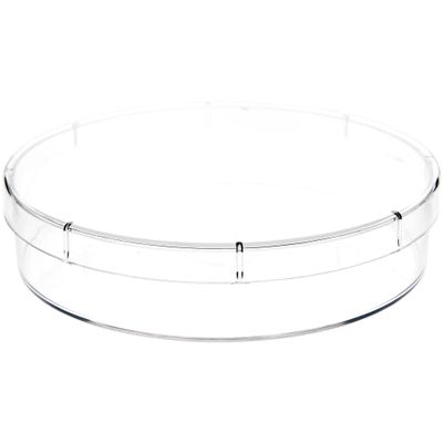 Pioneer Plastics 053C Clear Round Petri Dish Plastic Container, 4.6875" W x 1" H, Pack of 12