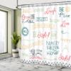 Ambesonne Adventure Shower Curtain, Various Words on Happiness and Self Value Uplifting Phrases Being Who You are, Cloth Fabric Bathroom Decor Set with Hooks, 69" W x 84" L, Blue Seafoam view 4