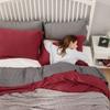 3 Pc Duvet Cover and Pillow Shams Set 100% Organic Cotton Premium Quality 600 Thread Counts 4 Corner Ties & Zipper Closure Protective Design, Ultra Soft Oversized King-Burgundy Duvet Cover Set view 2