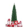 GOFLAME 5 FT Pencil Slim Christmas Tree, Artificial Christmas Tree with Foldable Metal Stand and PVC Material, Perfect Holiday Decoration for Home and Office, Green view 1