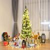 GOFLAME 5 FT Pencil Slim Christmas Tree, Artificial Christmas Tree with Foldable Metal Stand and PVC Material, Perfect Holiday Decoration for Home and Office, Green view 2