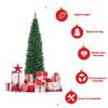 GOFLAME 5 FT Pencil Slim Christmas Tree, Artificial Christmas Tree with Foldable Metal Stand and PVC Material, Perfect Holiday Decoration for Home and Office, Green view 4
