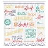 Ambesonne Adventure Shower Curtain, Various Words on Happiness and Self Value Uplifting Phrases Being Who You are, Cloth Fabric Bathroom Decor Set with Hooks, 69" W x 84" L, Jade Green view 2