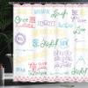 Ambesonne Adventure Shower Curtain, Various Words on Happiness and Self Value Uplifting Phrases Being Who You are, Cloth Fabric Bathroom Decor Set with Hooks, 69" W x 70" L, Violet Yellow view 3