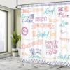 Ambesonne Adventure Shower Curtain, Various Words on Happiness and Self Value Uplifting Phrases Being Who You are, Cloth Fabric Bathroom Decor Set with Hooks, 69" W x 75" L, Dark Purple view 4